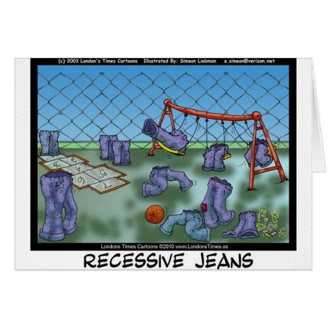 Recessive Jeans Funny Gifts Tees & Collectibles (Front Horizontal)