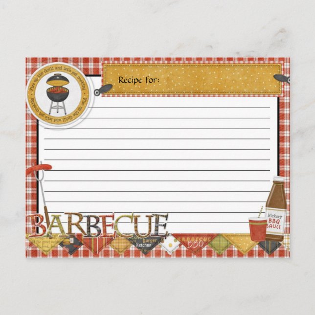 Recette carte postale Incendie le barbecue Grill (Devant)