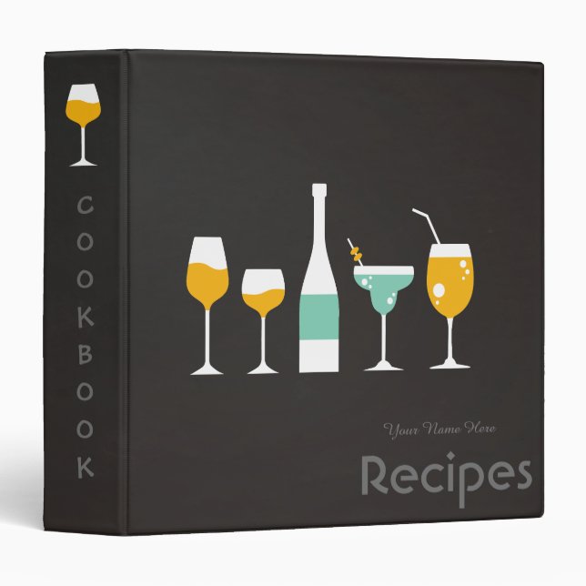 Recette classeur des ustensiles de cuisine sombres (Devant/Côté)