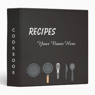 Recette classeur des ustensiles de cuisine sombres