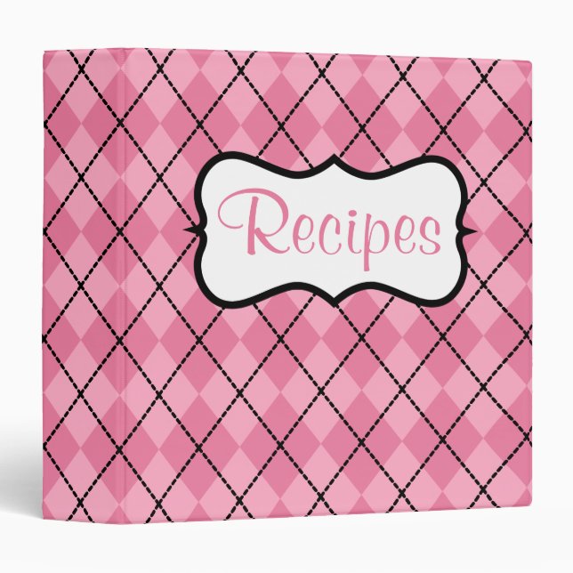 Recette Classeur Retro Rose Cuisine Recette (Devant/Côté)