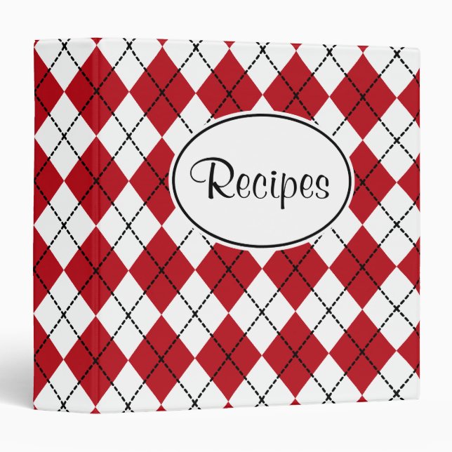 Recette classique de cuisine rouge cadeau Classeur (Devant/Côté)