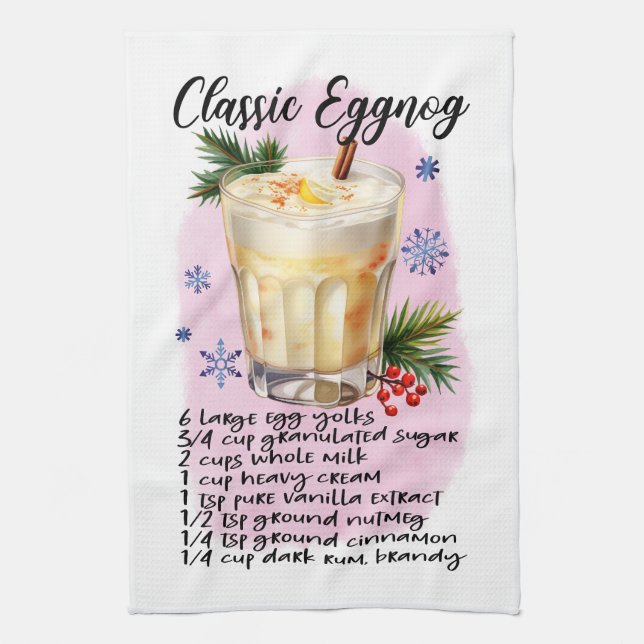 Recette classique Eggnog serviette de cuisine (Vertical)