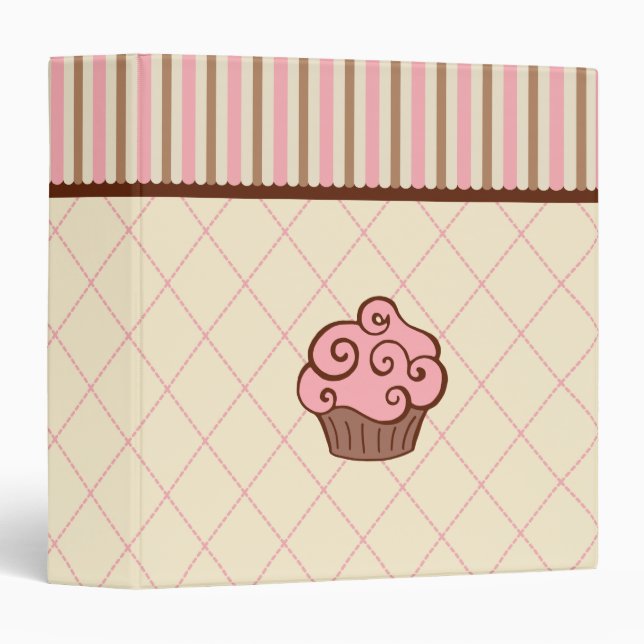 Recette Cupcake vintage Cuisine Classeur Cadeau (Devant/Côté)