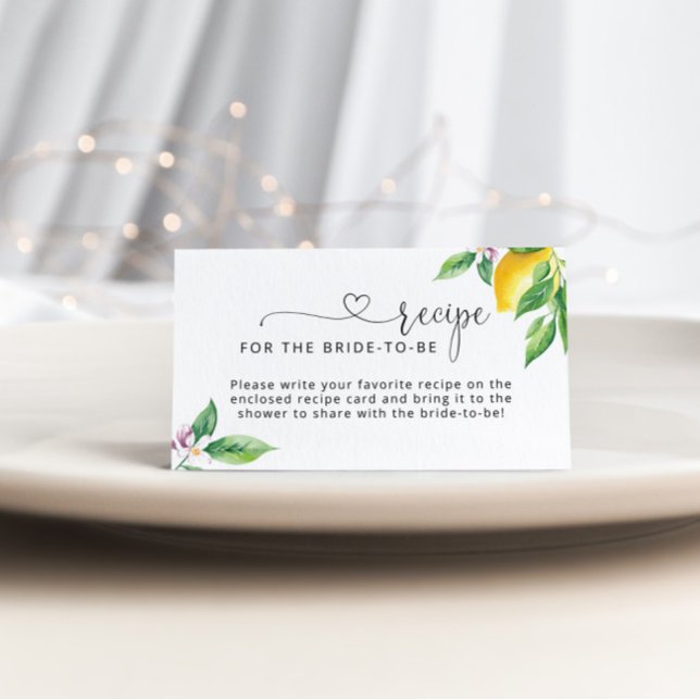 Recette de citron pour la mariée à être carte de c (Créateur téléchargé)