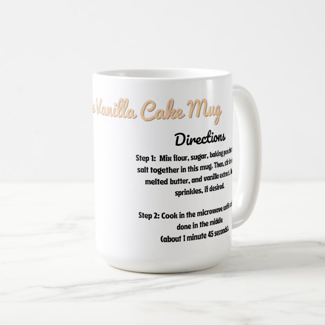 Recette de gâteau de vanille personnalisée Mug (Devant droit)
