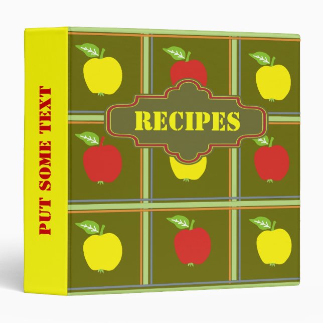 Recette de pommes rouges et jaunes classeur person (Devant/Côté)