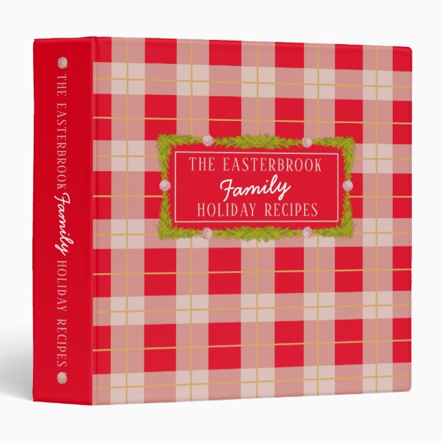 Recette de vacances Red Plaid Festive 3 Classeur a (Devant/Côté)