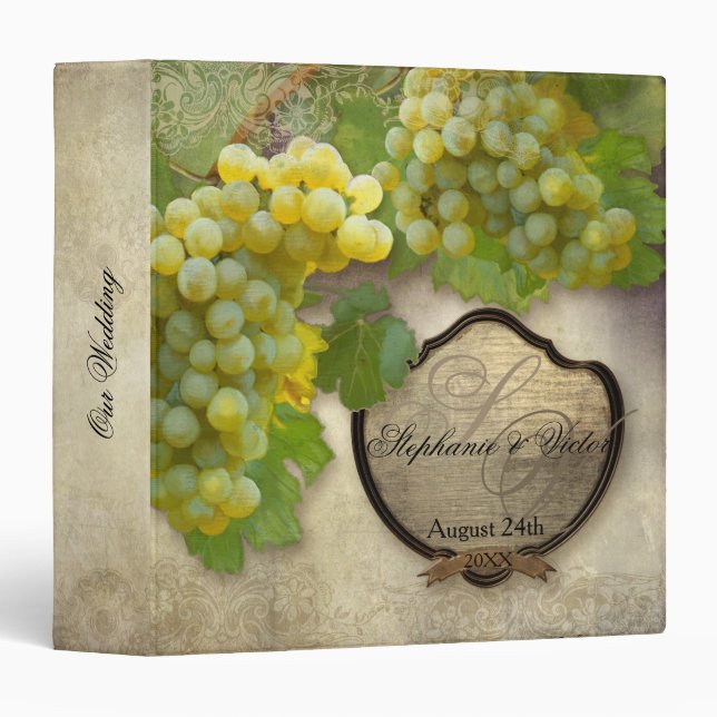 Recette famille Classeur Chardonnay Grape Vignoble (Devant/Côté)