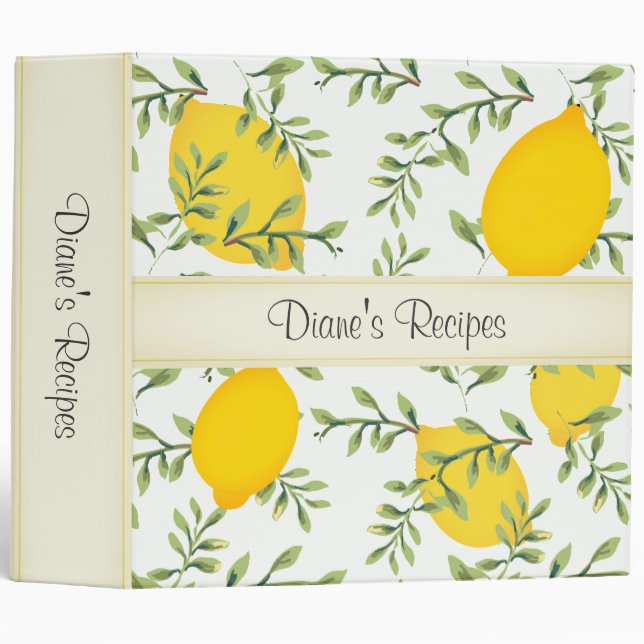 Recette personnalisée de citron Classeur 2 pouces (Devant/Côté)