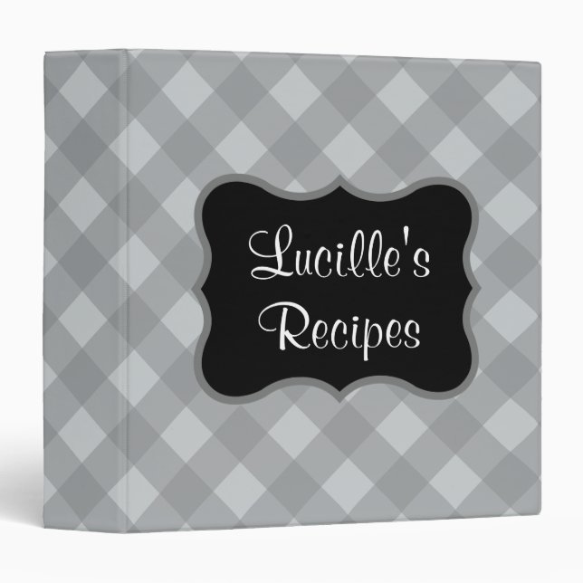 Recette Personnalisée Gray Recette Classeur Cadeau (Devant/Côté)