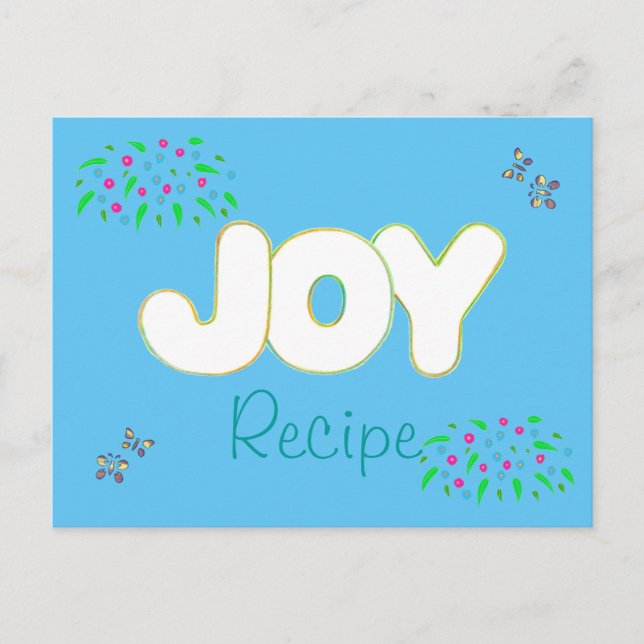 Recette pour la joie - cartes postales en mots col (Devant)