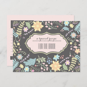 Recette pour la mariée. Carte Mariage florale mode
