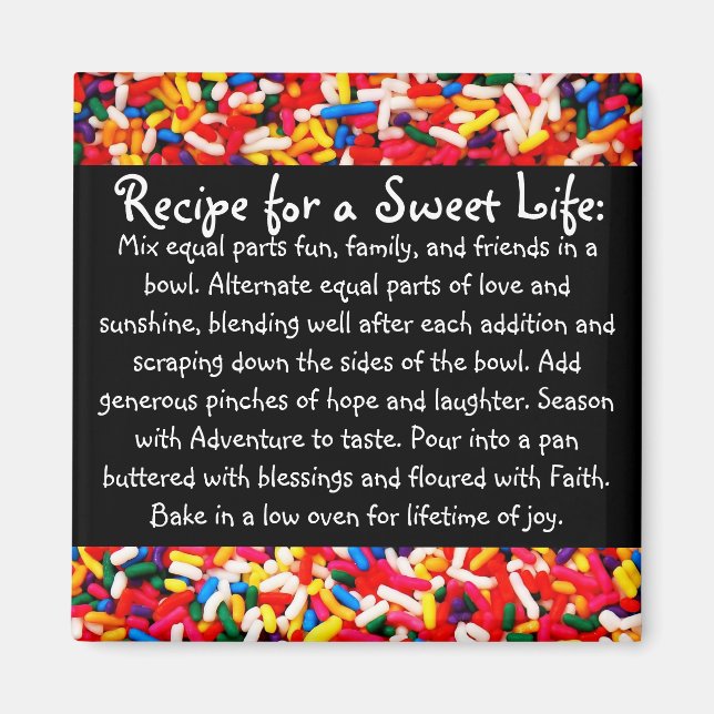 Recette pour un aimant doux pour la vie (Devant)