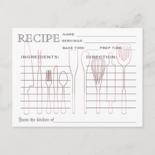 Recette Rétro Outils de cuisine de la carte