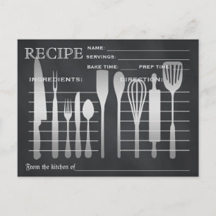 Recette Rétro Outils de cuisine de la carte