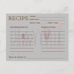 Recette Rétro Outils de cuisine de la carte