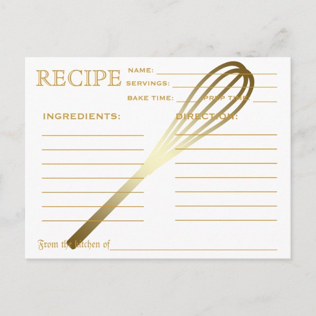 Recette Rétro Outils de cuisine de la carte (Devant)