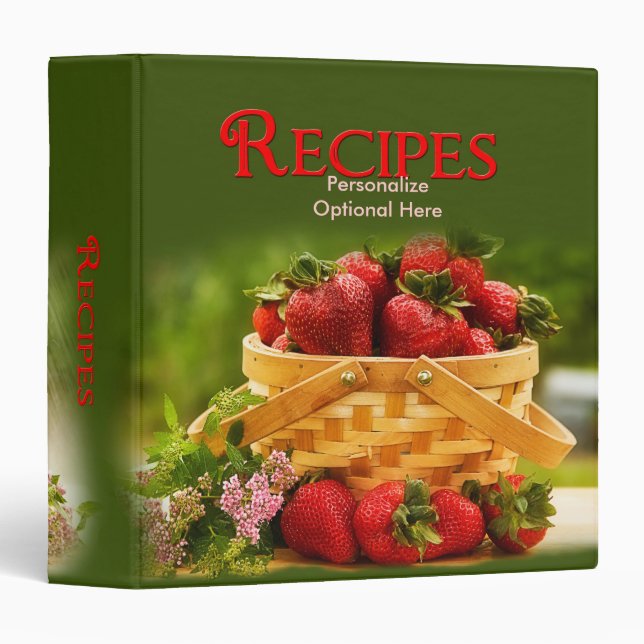Recettes Classeur fraises (Devant/Côté)