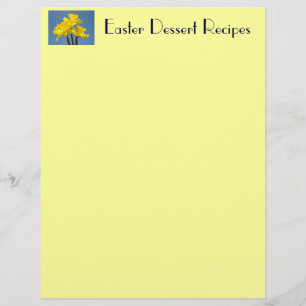 Recettes de desserts de Pâques papier Jaunes Jonqu