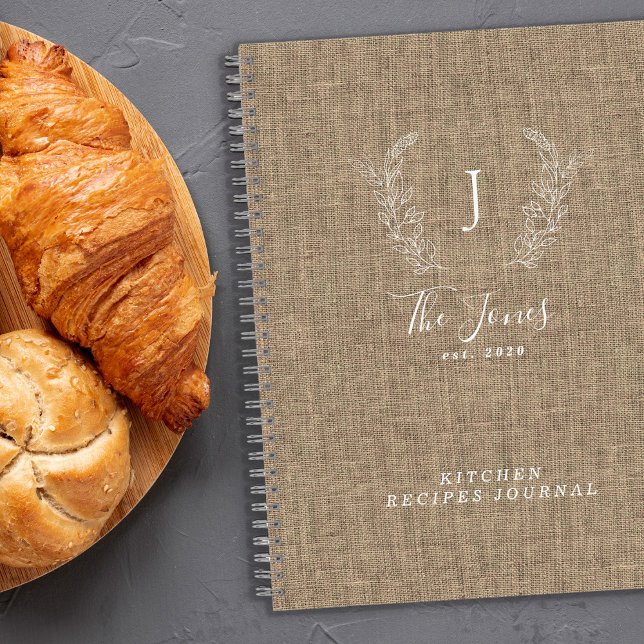 Recettes de livre de cuisine rustique monogramme f (Créateur téléchargé)