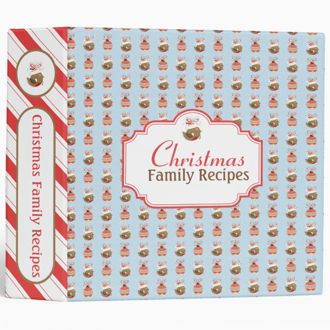 Recettes de Noël Classeur | Classeur photo de Noël (Devant/Côté)