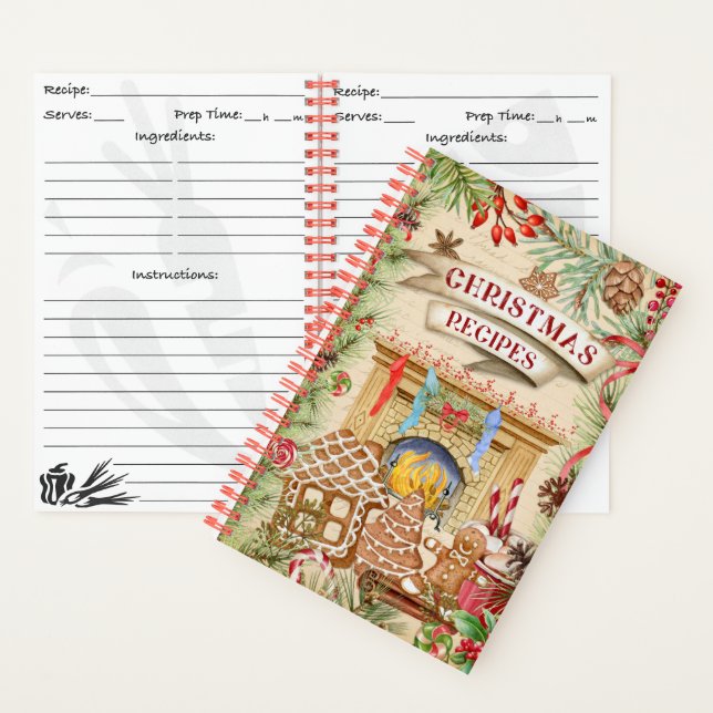 Recettes de Noël Pain d'épices Carnet de recettes (À l'intérieur)