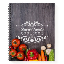 Recettes familiales Livre de cuisine Bois rustique