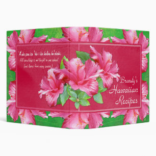 Recettes hawaïennes 1,5" ketmie rose de classeur