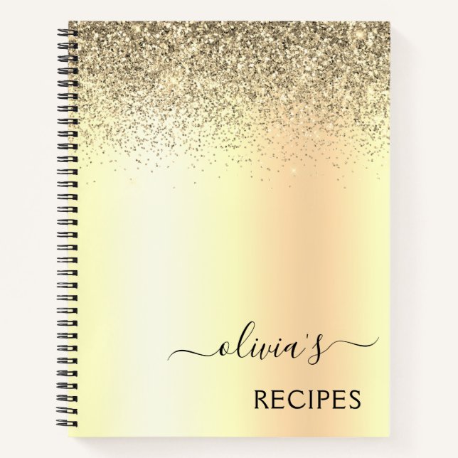 Recettes Livre d'or Parties scintillant Monogramme (Devant)