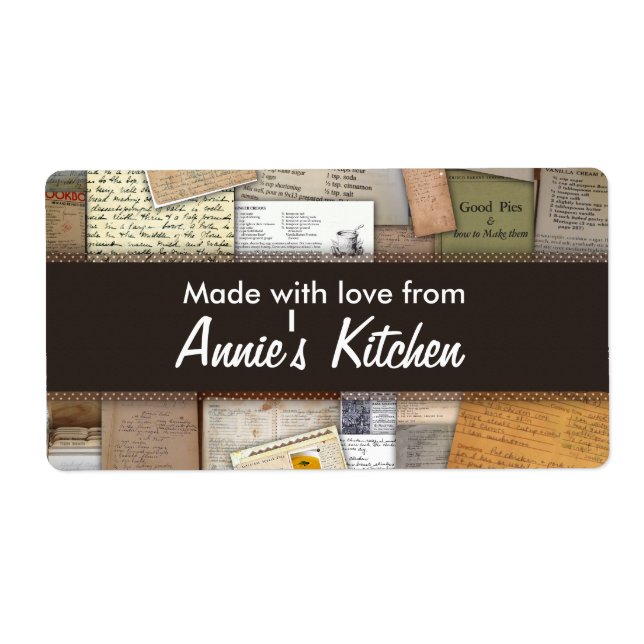 Recettes maison Étiquette personnalisable (Devant)