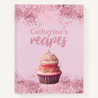 Recettes Parties scintillant rose Cupcake Carnet p