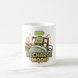 Recharge Mode Sleepy Battery Cozy Minimalist Coffee Mug