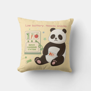 Recharge with Bamboo Snacks Throw Pillow