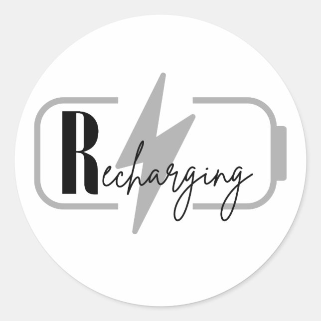 Recharging  classic round sticker (Front)