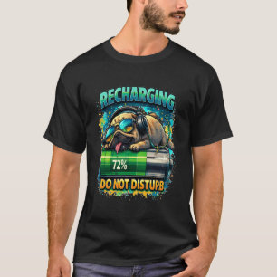 Recharging Mode Funny Pug Battery T-Shirt
