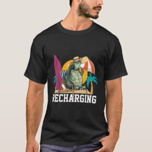 Recharging Turtle Drinking Cocktail Summer Vacatio T-Shirt