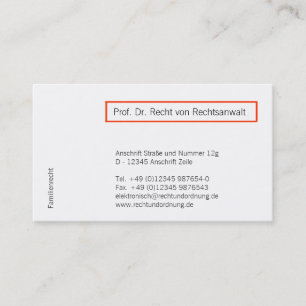 Rechtsanwalt Karten Business Card