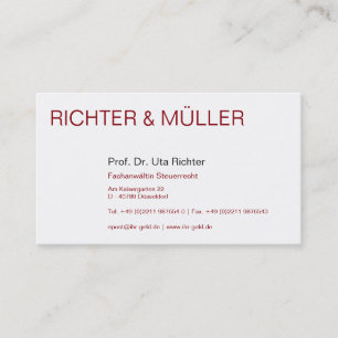 Rechtsanwälte Visitenkarte Business Card