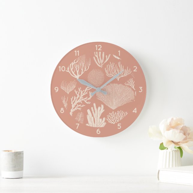 Récif de corail en abricot grande horloge (Maison)