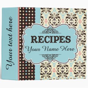 Recipe Binder and Organizer Personalized Monogram