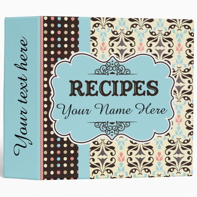 Recipe Binder and Organizer Personalized Monogram (Front/Spine)