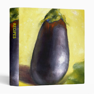 Recipe Binder, Eggplant, Fine Art Oil Painting Binder