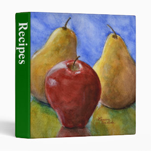 Recipe Binder, Fine Art Apple, Pears Binder