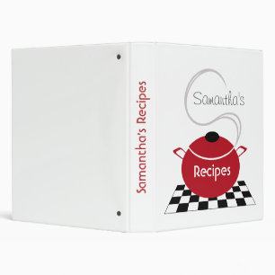 Recipe Binder - Red Cooking Pot