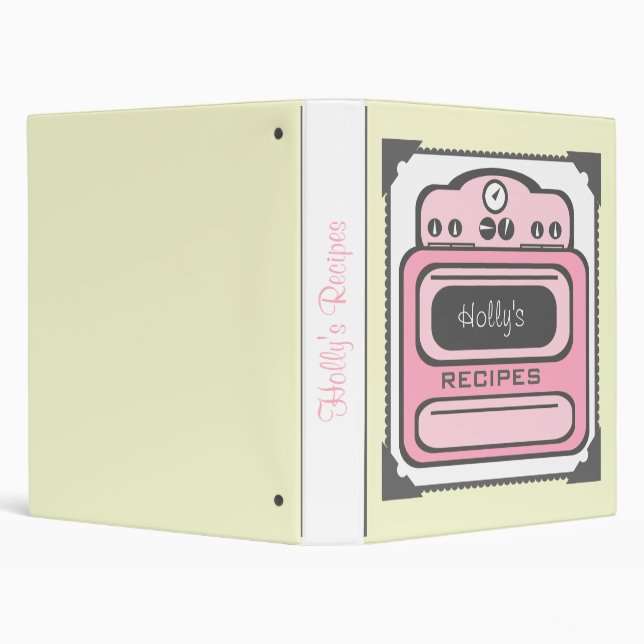 Recipe Binder - Retro Pink Stove (Background)