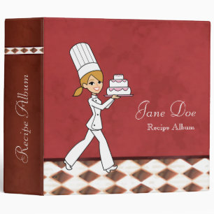Recipe Binder With Illustration of a Baker Girl