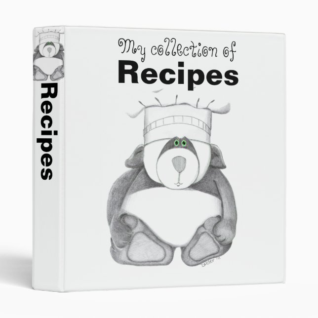 Recipe Binder with Panda Bear Chef (Front/Spine)
