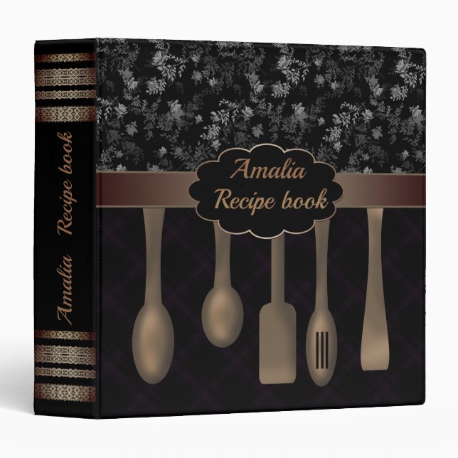 Recipe book, black binder (Front/Spine)