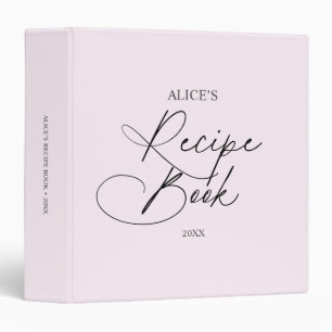 Recipe Book Chic Handwriting Script 3 Ring Binder